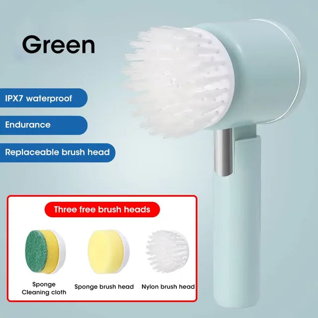 New Electric Spin Scrubber,Bathroom Cleaning Brush Power Scrubber with 5 Replaceable Brush Heads, 5 in 1 Electric Cleaning Brush eprolo