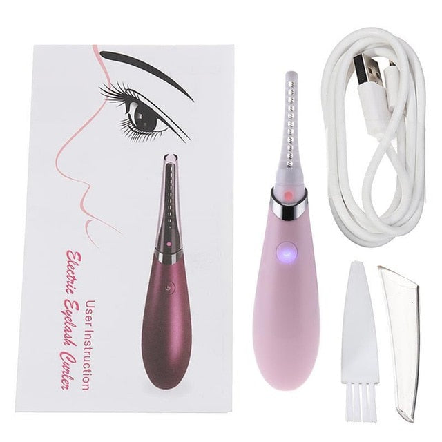 Mini USB Rechargeable Electric Heated Eyelash Long-Lasting Electric Ironing Eyelash Curler Device For Beauty Gift eprolo