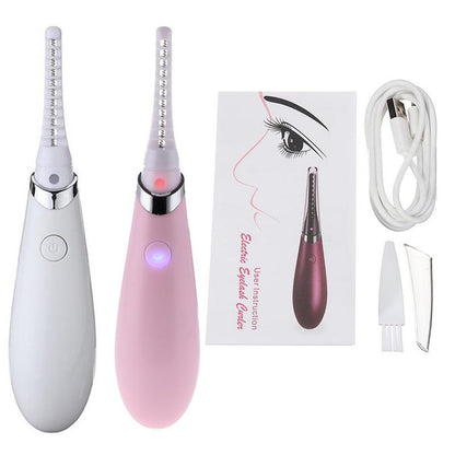 Mini USB Rechargeable Electric Heated Eyelash Long-Lasting Electric Ironing Eyelash Curler Device For Beauty Gift eprolo