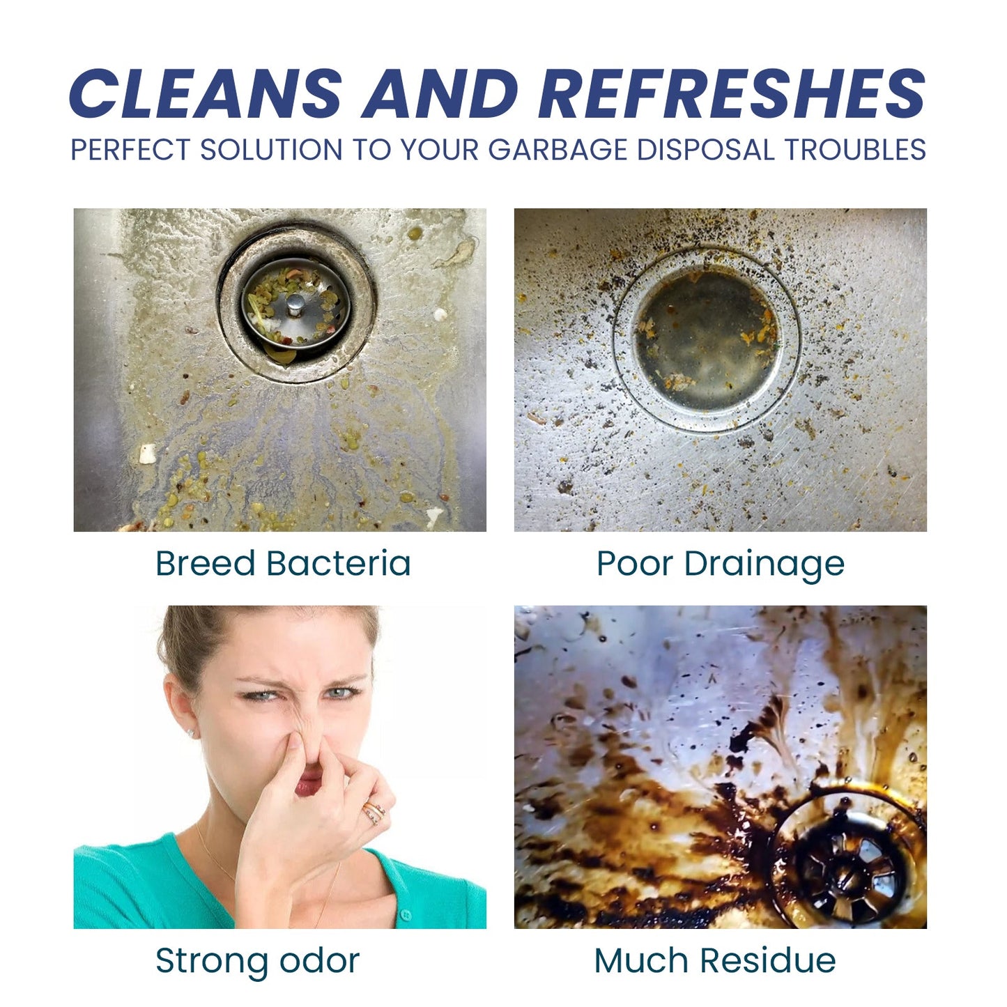Jue-Fish Sink Cleaning Tablets, Kitchen Sink Cleaning Stains And Oil Cleaning Pipes Cleaning Effervescent Tablets eprolo
