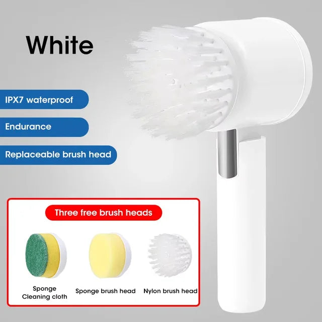 New Electric Spin Scrubber,Bathroom Cleaning Brush Power Scrubber with 5 Replaceable Brush Heads, 5 in 1 Electric Cleaning Brush eprolo