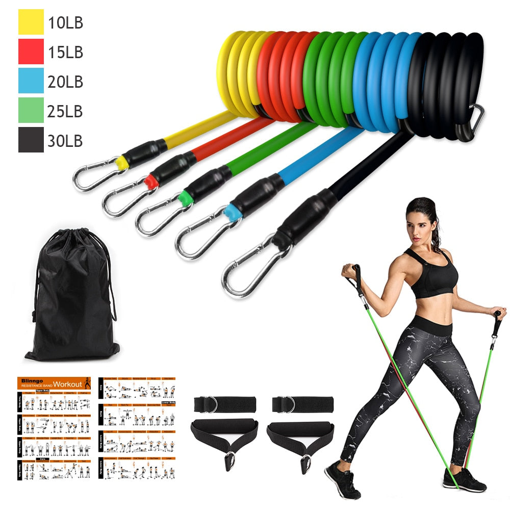 Resistance Bands Set Exercise Bands with Door Anchor Legs Ankle Straps for Resistance Training Physical Therapy Home Workouts eprolo