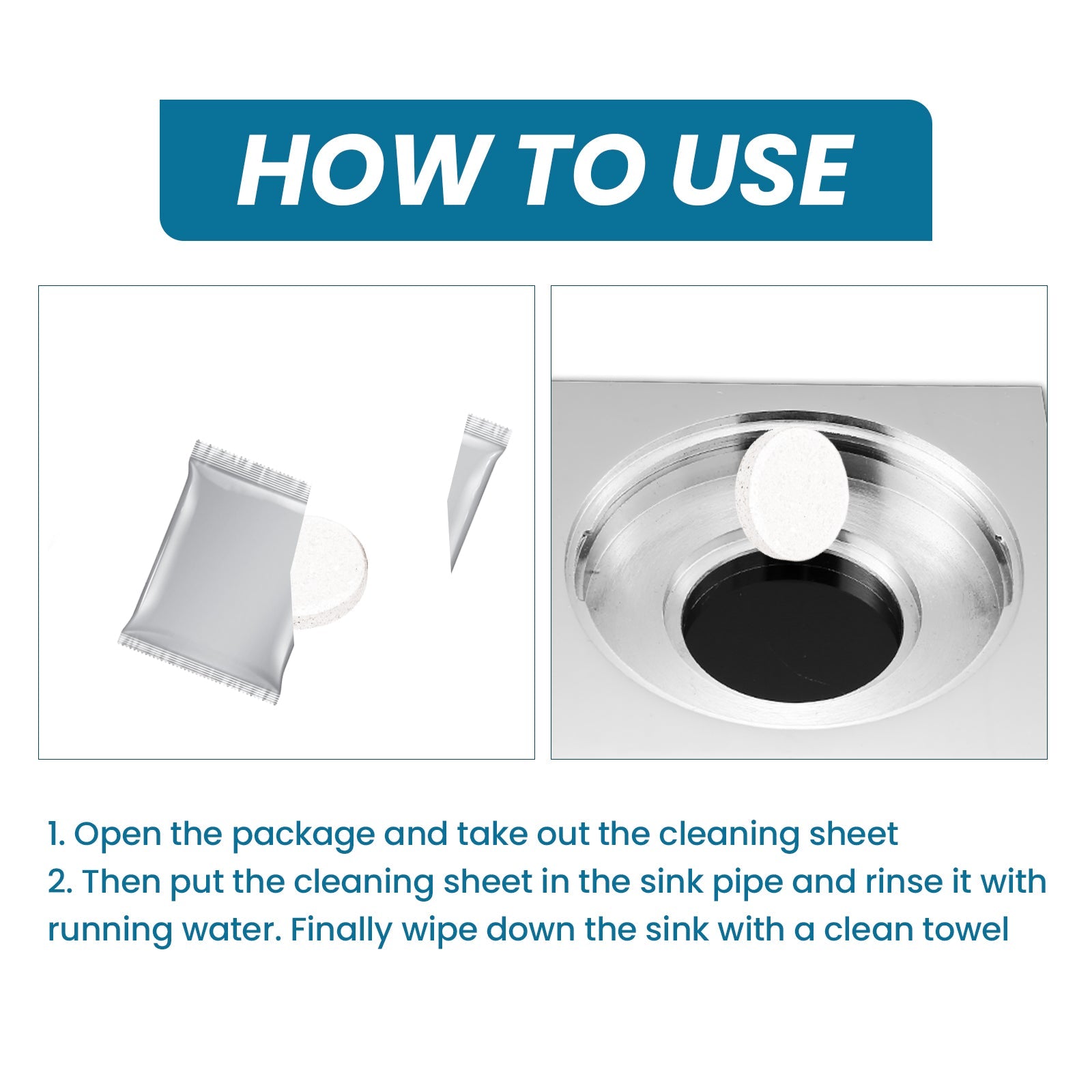 Jue-Fish Sink Cleaning Tablets, Kitchen Sink Cleaning Stains And Oil Cleaning Pipes Cleaning Effervescent Tablets eprolo