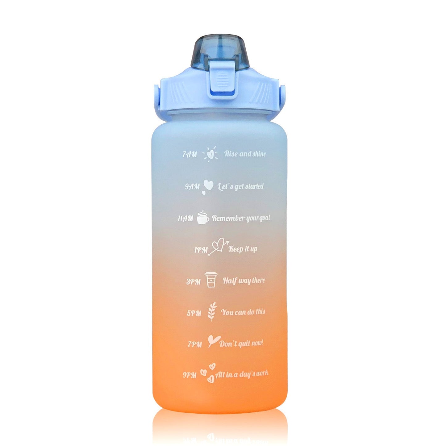 2L Sports Bottle Time Scale Space Cup Outdoor Portable Water Bottle Gradient Water Cup Water Bottle eprolo