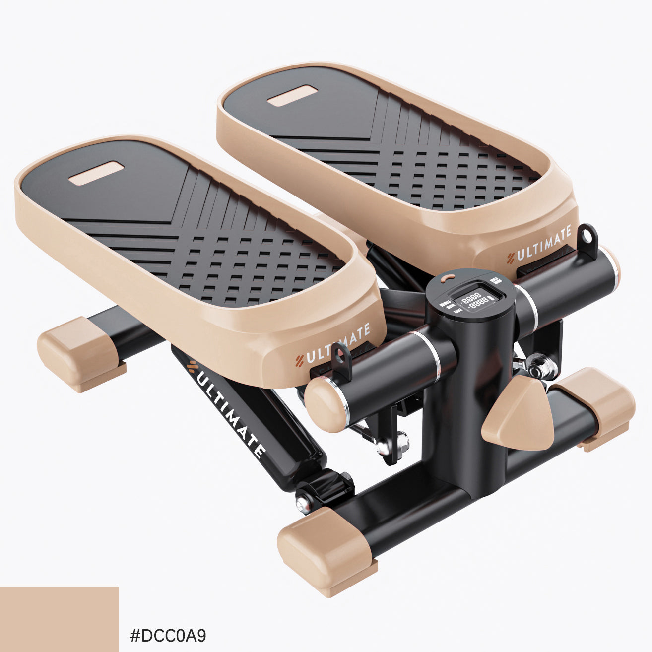 Home Office Exercise 330LBS Capacity Mini Stepper with Resistance Bands and LCD Monitor  Pink eprolo