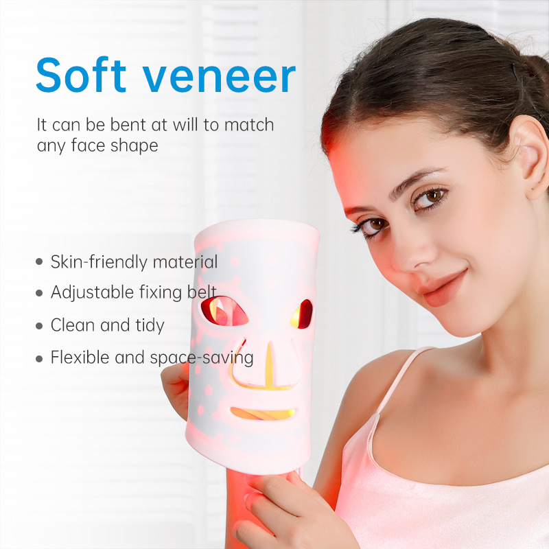 LED Color Light Home Beauty Device with Red, Blue, Green, and Purple Light Mask, 98 Light Beads for Facial Phototherapy Mask eprolo