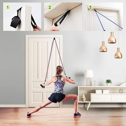 Resistance Bands Set Exercise Bands with Door Anchor Legs Ankle Straps for Resistance Training Physical Therapy Home Workouts eprolo