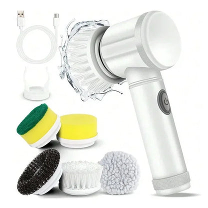 New Electric Spin Scrubber,Bathroom Cleaning Brush Power Scrubber with 5 Replaceable Brush Heads, 5 in 1 Electric Cleaning Brush eprolo