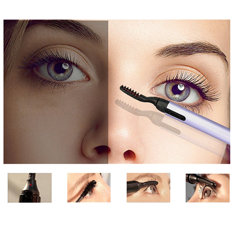 Electric Heated Eyelash Curler Pen Makeup Cosmetic Perfect Big Eyes Remover Clip Eyebrow Eye Lashes Tweezers eprolo