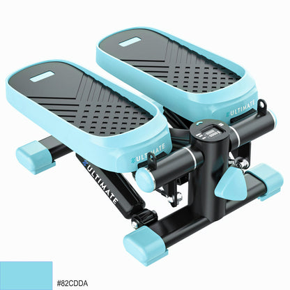 Home Office Exercise 330LBS Capacity Mini Stepper with Resistance Bands and LCD Monitor  Pink eprolo