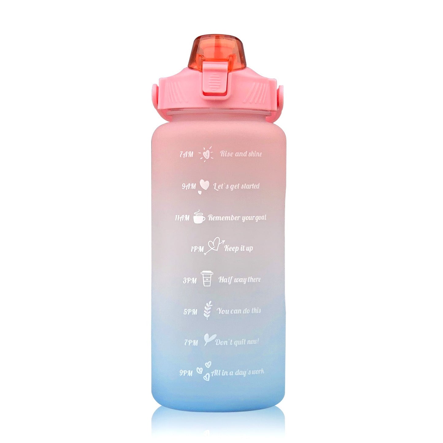 2L Sports Bottle Time Scale Space Cup Outdoor Portable Water Bottle Gradient Water Cup Water Bottle eprolo