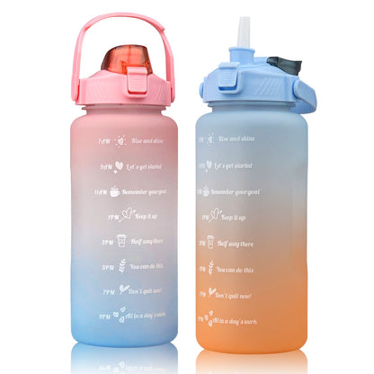2L Sports Bottle Time Scale Space Cup Outdoor Portable Water Bottle Gradient Water Cup Water Bottle eprolo