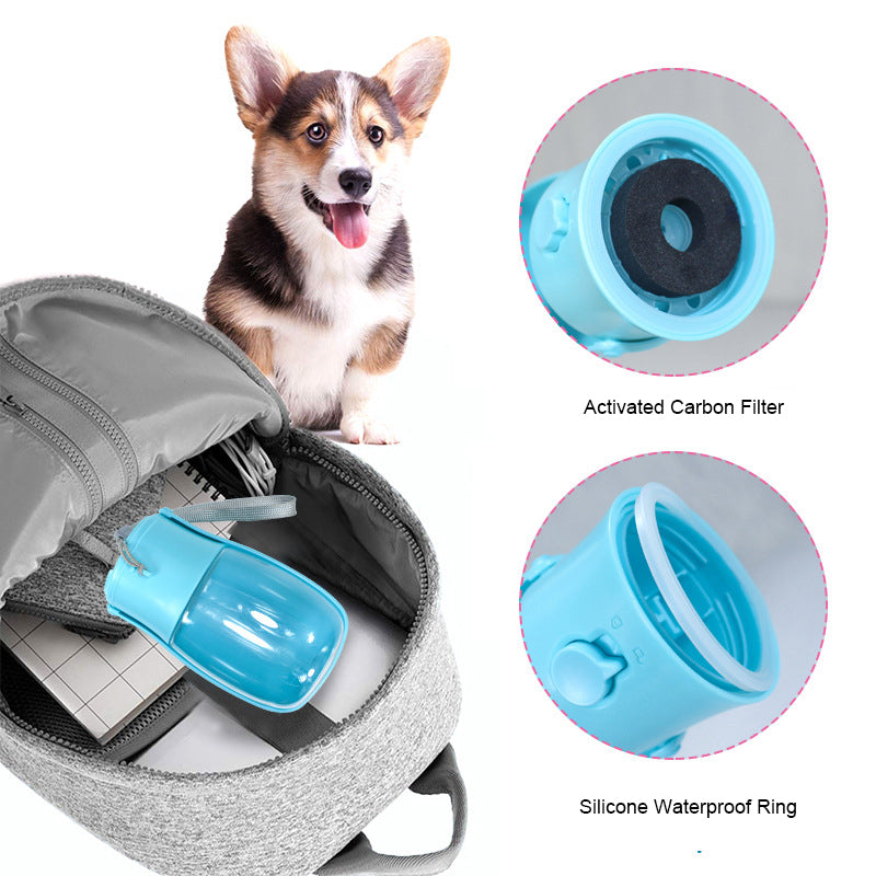 300ML Dog Out Drinking Water Bottle With Filter Element Pet Accompanying Cup Portable Pet Folding Water Cup eprolo