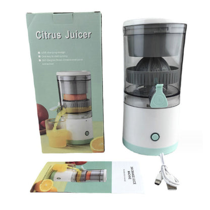 Portable USB - rechargeable slow juicer for oranges, lemons & other fruits. A handy electric blender for home kitchens. eprolo
