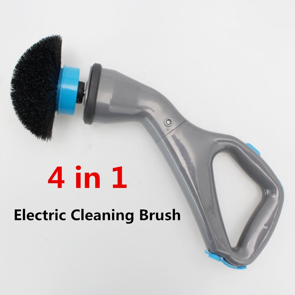 4pcs Cordless Hurricane Muscle Scrubber Electric Cleaning Brush with Brush Heads Bathroom Surface Bathtub Shower Tile Brush eprolo