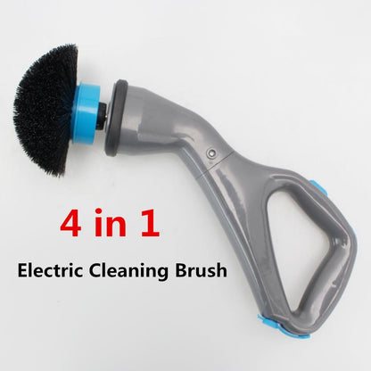 4pcs Cordless Hurricane Muscle Scrubber Electric Cleaning Brush with Brush Heads Bathroom Surface Bathtub Shower Tile Brush eprolo