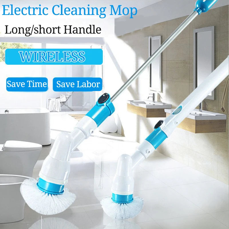 Electric Spin Scrubber Turbo Scrub Cleaning Brush Cordless Chargeable Bathroom Cleaner with Extension Handle Adaptive Brush Tub eprolo
