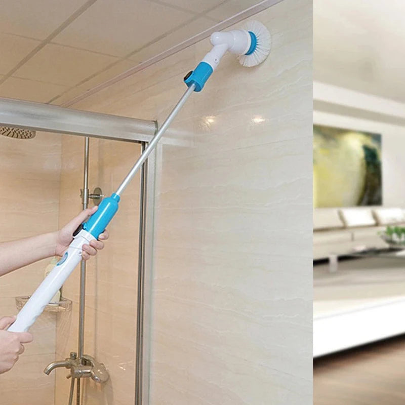 Electric Spin Scrubber Turbo Scrub Cleaning Brush Cordless Chargeable Bathroom Cleaner with Extension Handle Adaptive Brush Tub eprolo